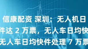信康配资 深圳：无人机日均运输快件达 2 万票，无人车日均快件处理 7 万票