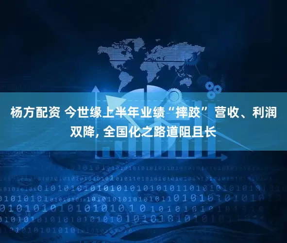 杨方配资 今世缘上半年业绩“摔跤” 营收、利润双降, 全国化之路道阻且长